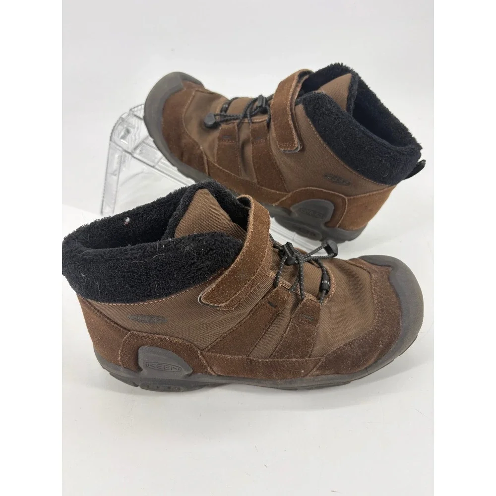 KEEN Winter Boots Size 7 Brown 1026737 Suede Faux Fur Insulated Hiking Shoes